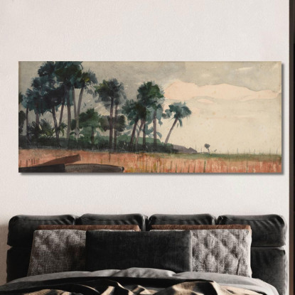 Palmiers Rouges Winslow Homer tableau impression sur toile