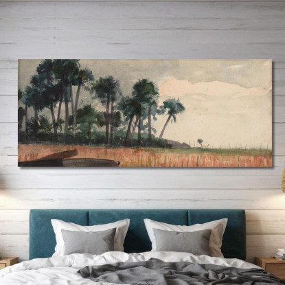 Palmiers Rouges Winslow Homer tableau impression sur toile