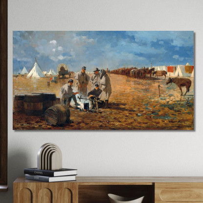 Regentag Im Camp Winslow Homer drucken auf leinwand