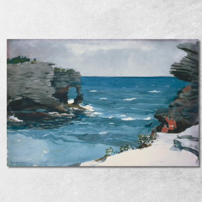 Bermuda Della Costa Rocciosa Winslow Homer quadro stampato su tela