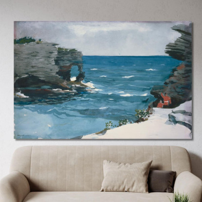 Bermuda Della Costa Rocciosa Winslow Homer quadro stampato su tela