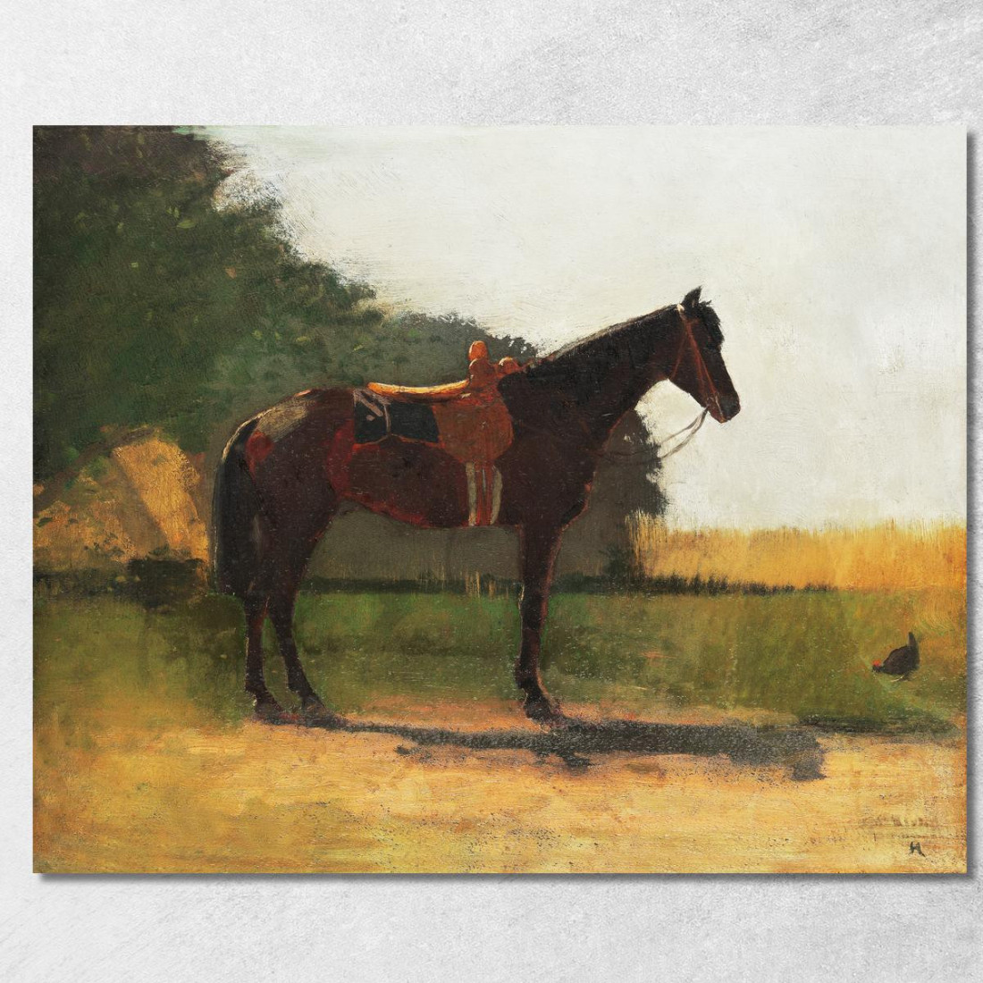 Saddle Horse In Farm Yard Winslow Homer canvas print Saddle Horse In Farm Yard Winslow Homer canvas print