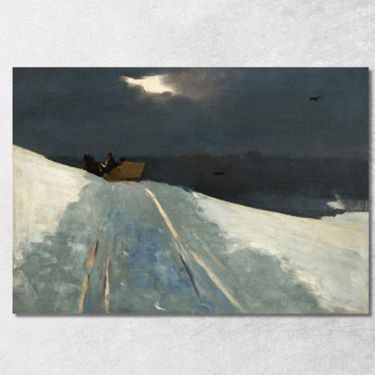 Corsa In Slitta Winslow Homer quadro stampato su tela