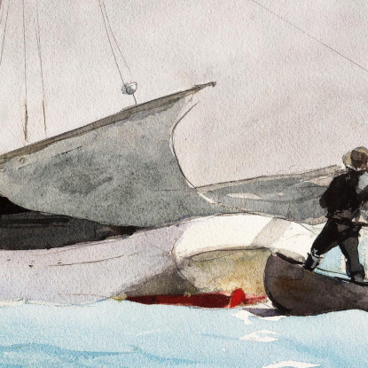 Arrimage De La Voile Winslow Homer tableau impression sur toile