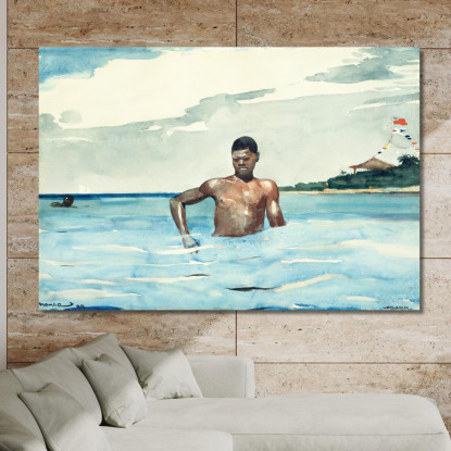Der Badende Winslow Homer drucken auf leinwand
