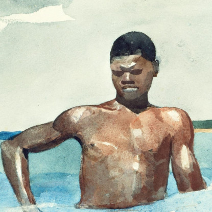 Der Badende Winslow Homer drucken auf leinwand