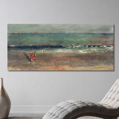 Der Strand Am Späten Nachmittag Winslow Homer drucken auf leinwand