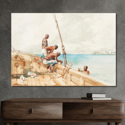 I Subacquei Di Conchiglie Winslow Homer quadro stampato su tela