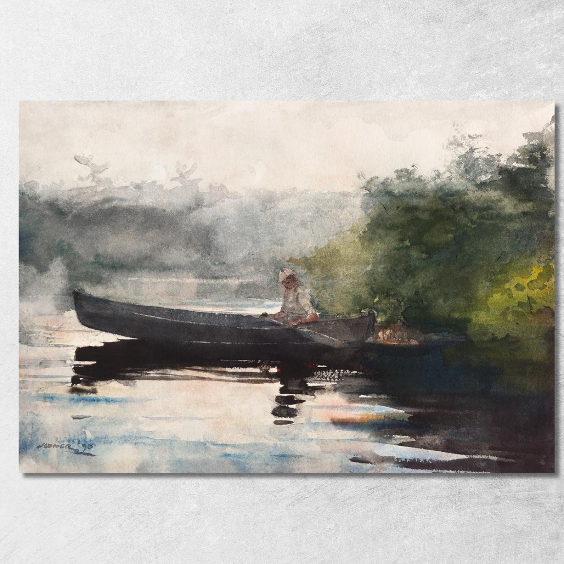 La Fine Della Giornata Adirondacks Winslow Homer quadro stampato su tela