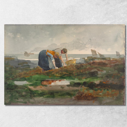 Les Cueilleurs De Moules Winslow Homer tableau impression sur toile