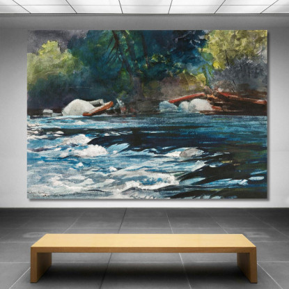 Die Stromschnellen Hudson River Adirondacks Winslow Homer drucken auf leinwand