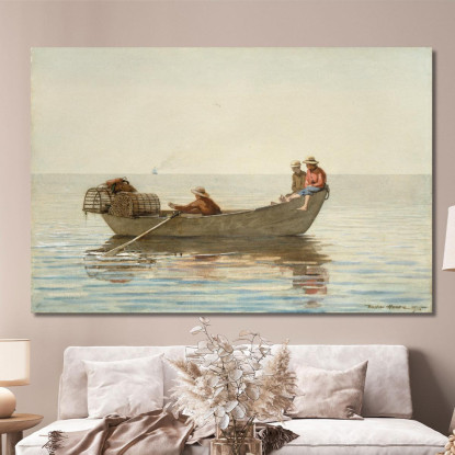 Three Boys In A Dory With Lobster Pots Winslow Homer canvas print