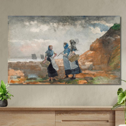 Three Fisher Girls Tynemouth Winslow Homer canvas print