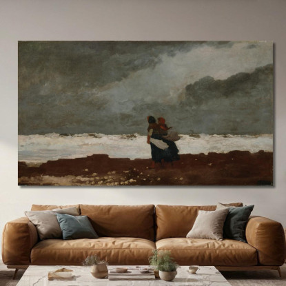 Deux Personnages Au Bord De La Mer Winslow Homer tableau impression sur toile