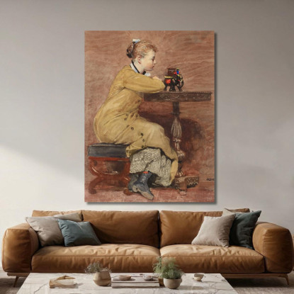 Femme Et Éléphant Winslow Homer tableau impression sur toile