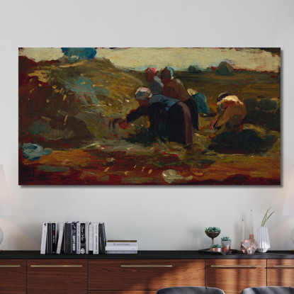 Donne Che Lavorano In Un Campo Winslow Homer quadro stampato su tela