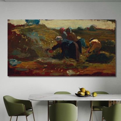 Donne Che Lavorano In Un Campo Winslow Homer quadro stampato su tela