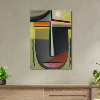 Visione Interiore Della Testa Astratta Verde-Oro Alexej von Jawlensky avj4 quadro stampato su tela