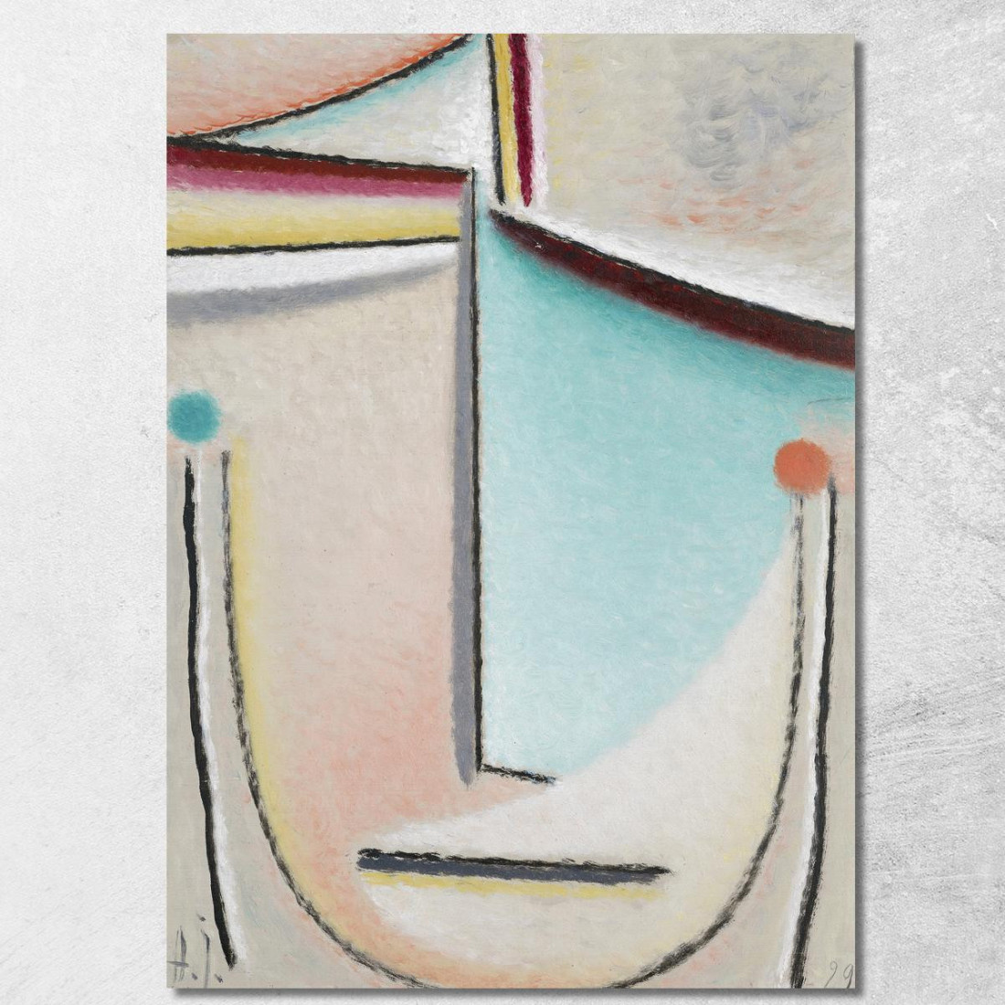 Testa Astratta Rosa-Azzurro Alexej von Jawlensky avj9 quadro stampato su tela Testa Astratta Rosa-Azzurro Alexej von Jawlensky avj9 quadro stampato su tela