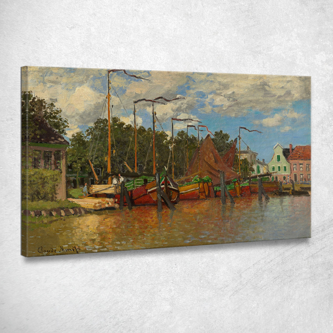 Barche A Zaandam Claude Monet mnt126 quadro stampato su tela