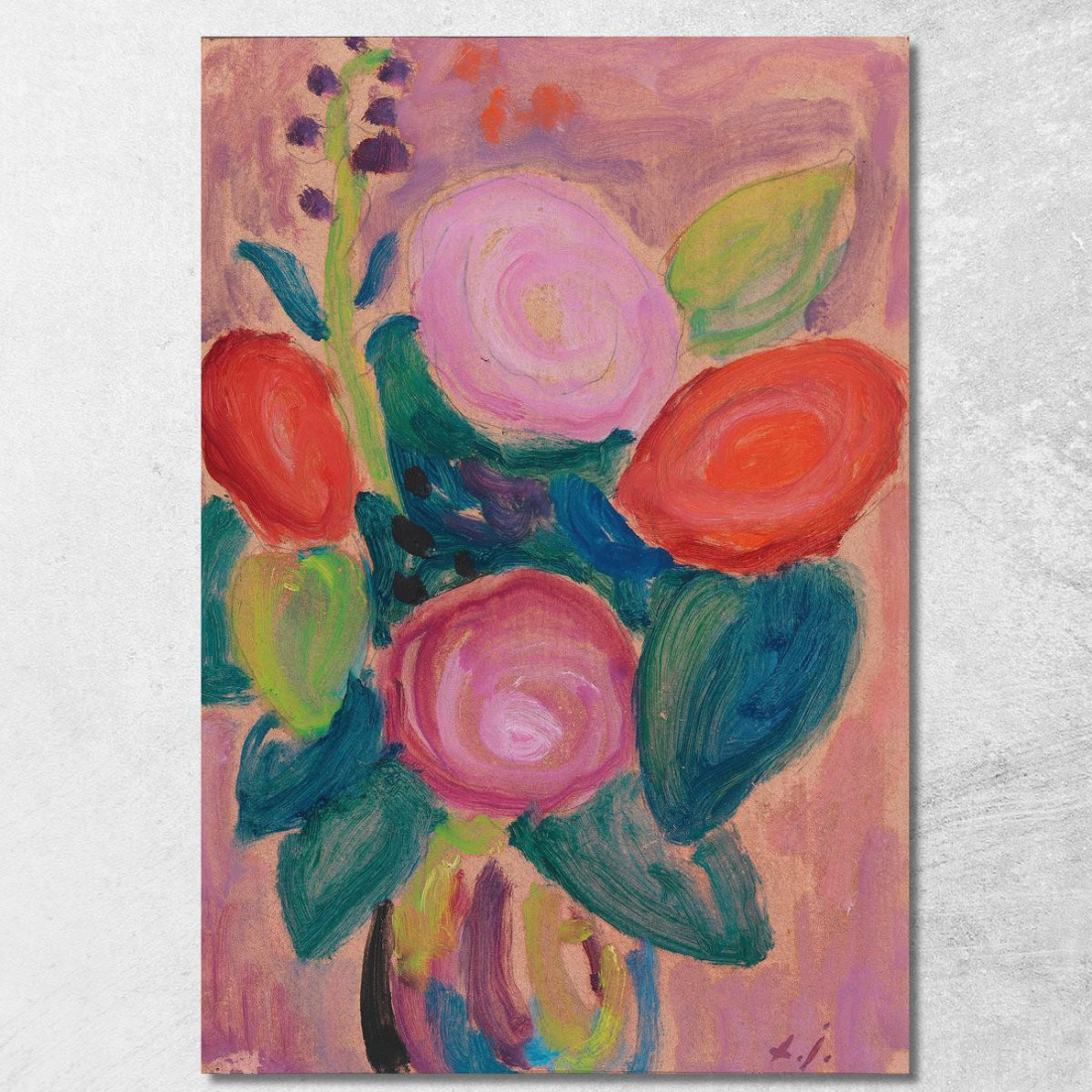 Blumenstrauss In Vaso Alexej von Jawlensky avj17 quadro stampato su tela Blumenstrauss In Vaso Alexej von Jawlensky avj17 quadro stampato su tela