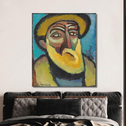 Vecchio Barbuto Alexej von Jawlensky avj21 quadro stampato su tela