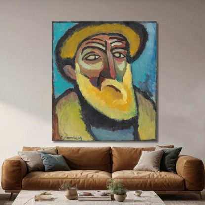 Vecchio Barbuto Alexej von Jawlensky avj21 quadro stampato su tela