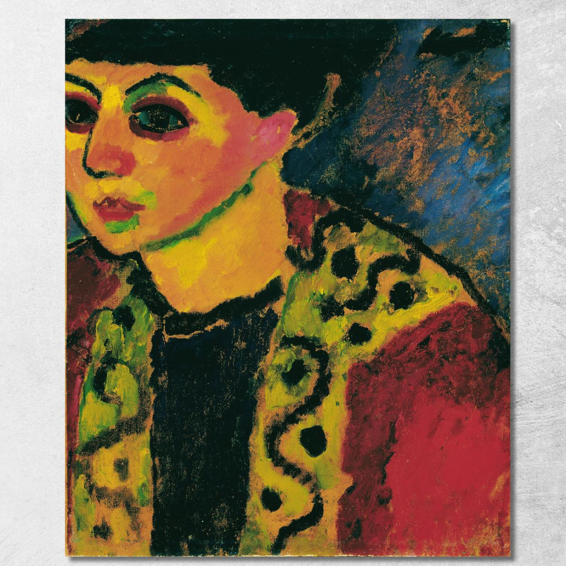 Signora Davanti A Uno Sfondo Blu Alexej von Jawlensky avj23 quadro stampato su tela