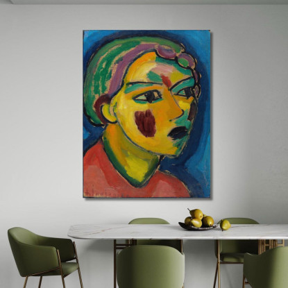 Testa Mistica Del Poeta Alexej von Jawlensky avj24 quadro stampato su tela