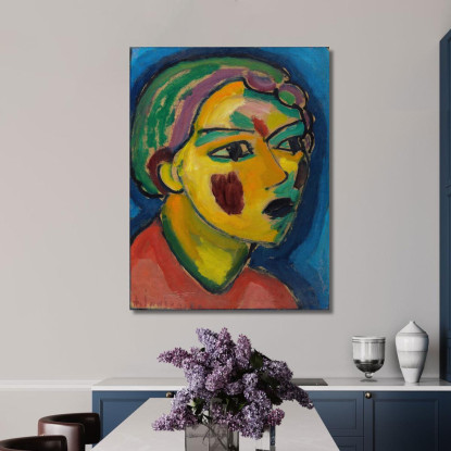 Testa Mistica Del Poeta Alexej von Jawlensky avj24 quadro stampato su tela