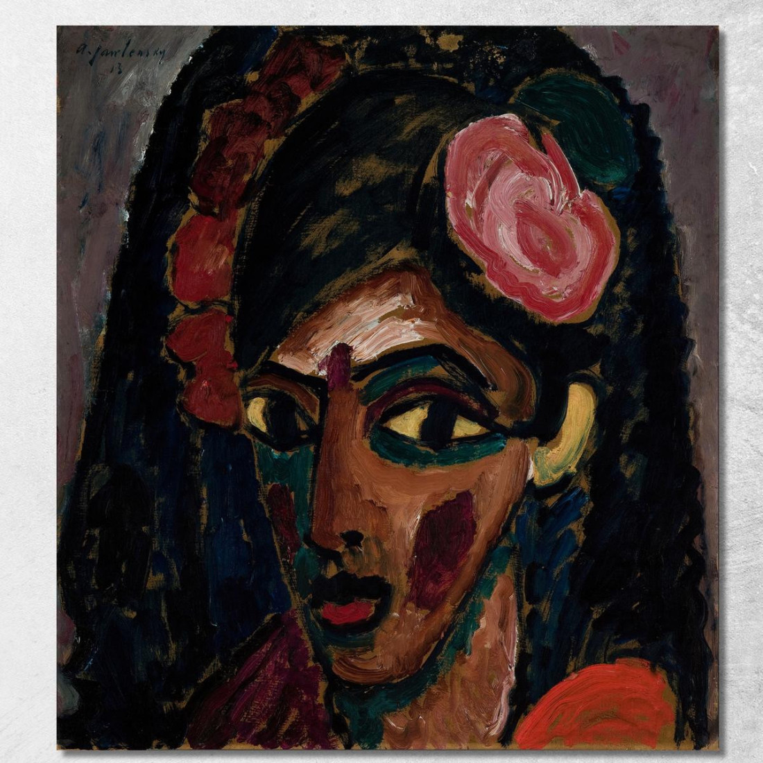 Ragazza Egiziana Alexej von Jawlensky avj26 quadro stampato su tela Ragazza Egiziana Alexej von Jawlensky avj26 quadro stampato su tela