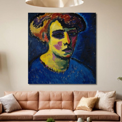 Frauenkopf Testa Di Donna Alexej von Jawlensky avj29 quadro stampato su tela