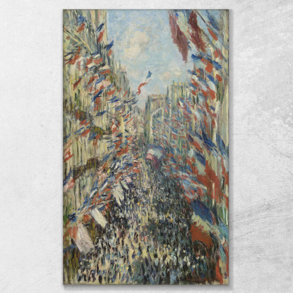 Rue Montorgueil A Parigi Claude Monet mnt128 quadro stampato su tela