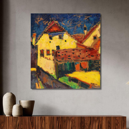 Case Gialle Alexej von Jawlensky avj35 quadro stampato su tela