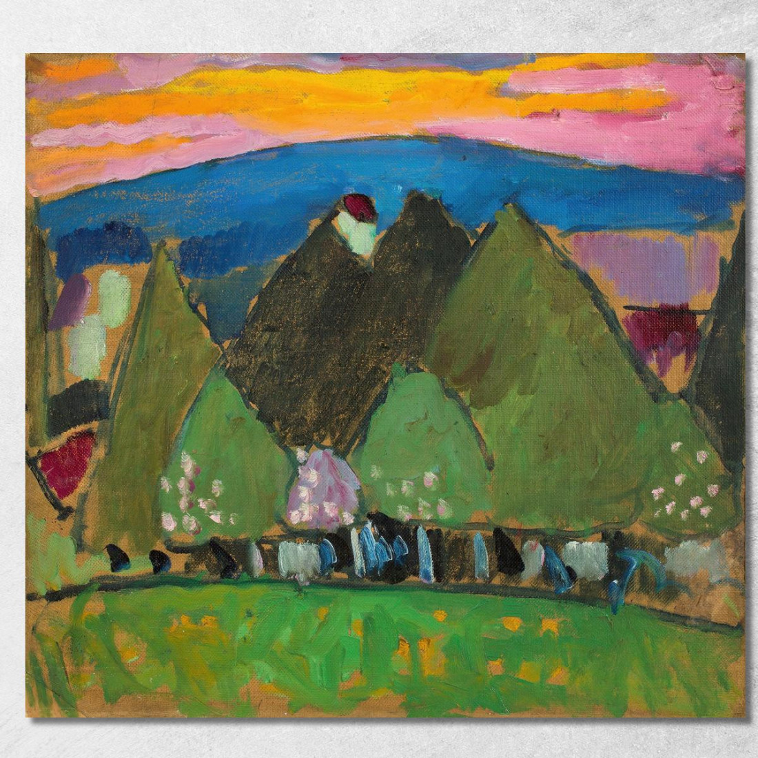 Paesaggio Con Alberi Alexej von Jawlensky avj49 quadro stampato su tela Paesaggio Con Alberi Alexej von Jawlensky avj49 quadro stampato su tela