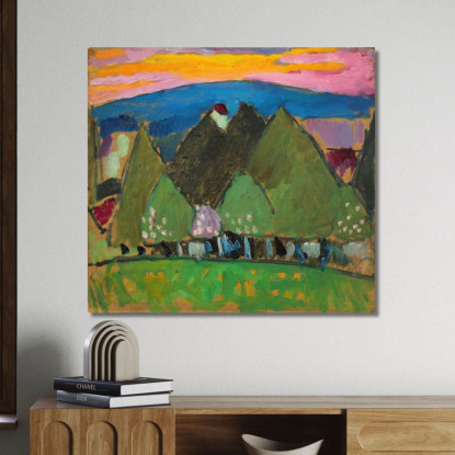 Paesaggio Con Alberi Alexej von Jawlensky avj49 quadro stampato su tela