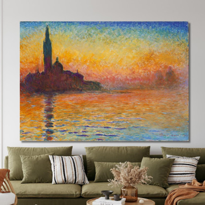 San Giorgio Maggiore Al Tramonto Claude Monet mnt132 quadro stampato su tela