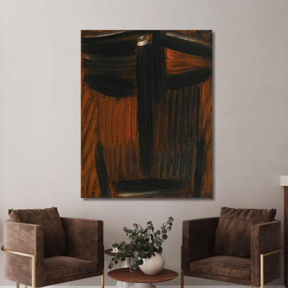 Meditazione Nero-Arancio Incandescente Alexej von Jawlensky avj66 quadro stampato su tela