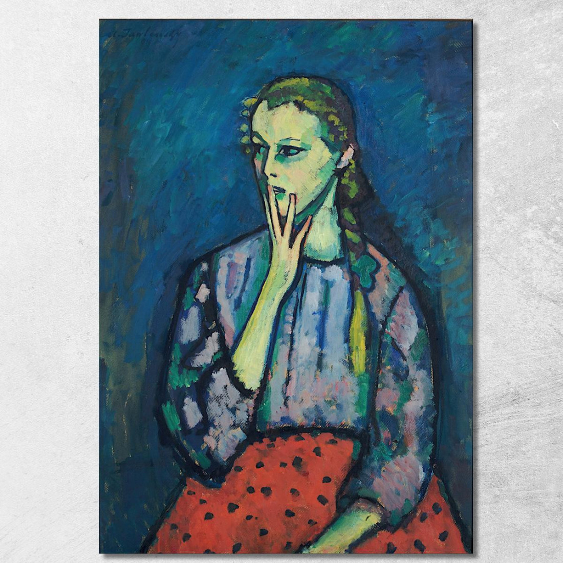 Ritratto Di Una Ragazza Alexej von Jawlensky avj77 quadro stampato su tela Ritratto Di Una Ragazza Alexej von Jawlensky avj77 quadro stampato su tela