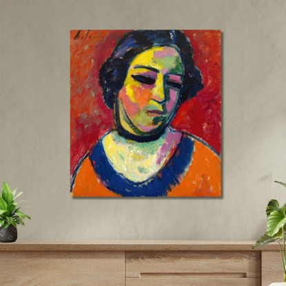 Ritratto Di Una Donna Alexej von Jawlensky avj79 quadro stampato su tela