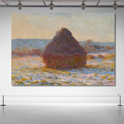 Granaio Alla Luce Del Sole Effetto Neve Claude Monet mnt134 quadro stampato su tela