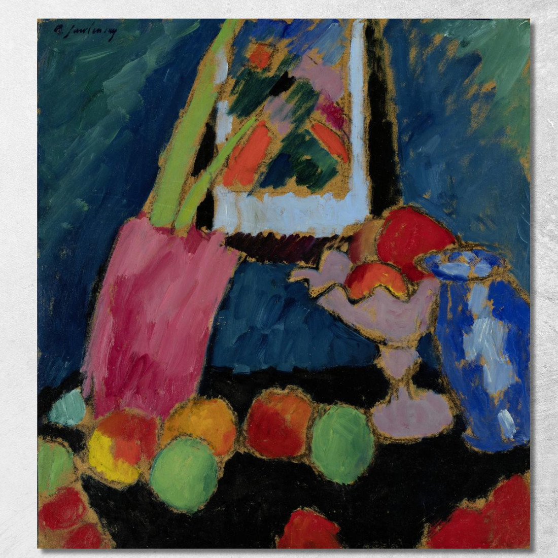 Natura Morta Con Una Ciotola Viola Alexej von Jawlensky avj95 quadro stampato su tela Natura Morta Con Una Ciotola Viola Alexej von Jawlensky avj95 quadro stampato su tela
