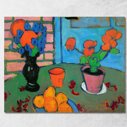 Natura Morta Con Fiori E Arance Alexej von Jawlensky avj101 quadro stampato su tela