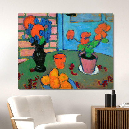 Natura Morta Con Fiori E Arance Alexej von Jawlensky avj101 quadro stampato su tela