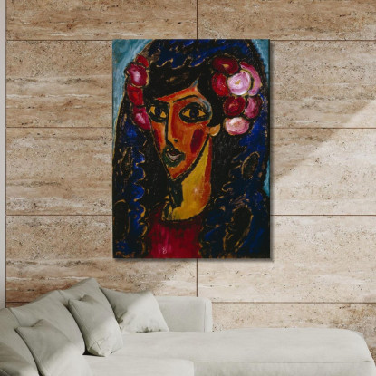 La Mantiglia Blu Alexej von Jawlensky avj114 quadro stampato su tela