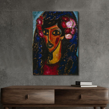 La Mantiglia Blu Alexej von Jawlensky avj114 quadro stampato su tela