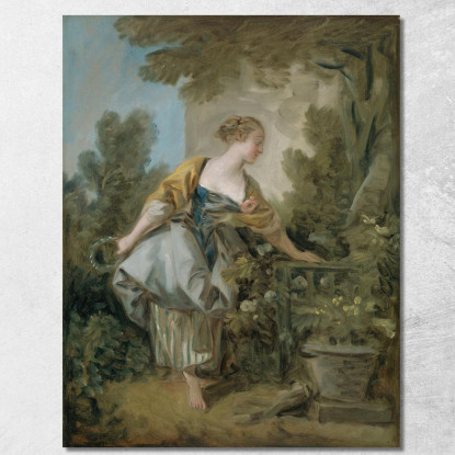 Una Giovane Ragazza In Un Parco François Boucher fbc4 quadro stampato su tela