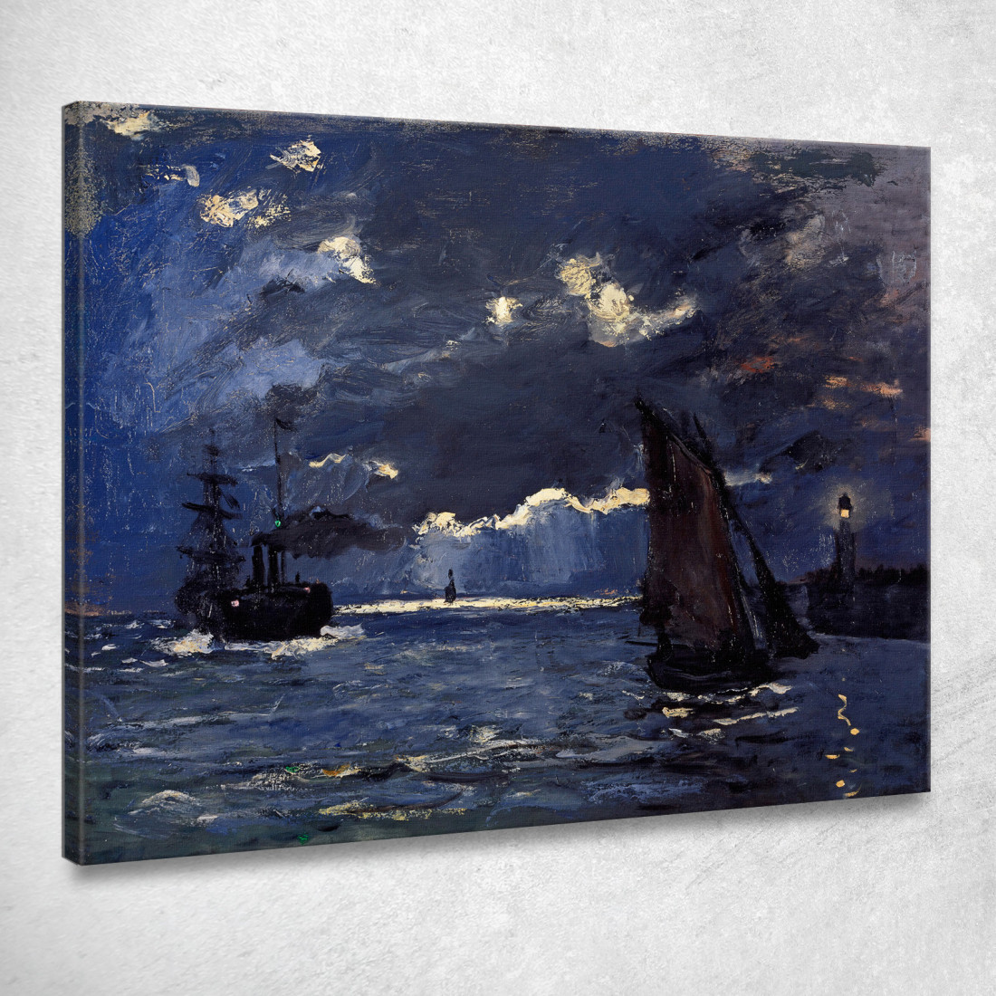 Un Paesaggio Marino Spedizione Al Chiaro Di Luna Claude Monet mnt150 quadro stampato su tela Un Paesaggio Marino Spedizione Al Chiaro Di Luna Claude Monet mnt150 quadro stampato su tela