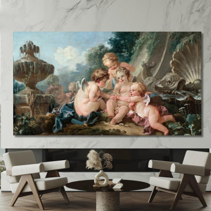 Cupidi In Cospirazione François Boucher fbc23 quadro stampato su tela