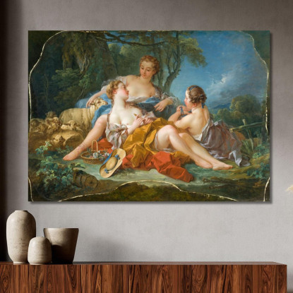 Confidenze Pastorali François Boucher fbc46 quadro stampato su tela